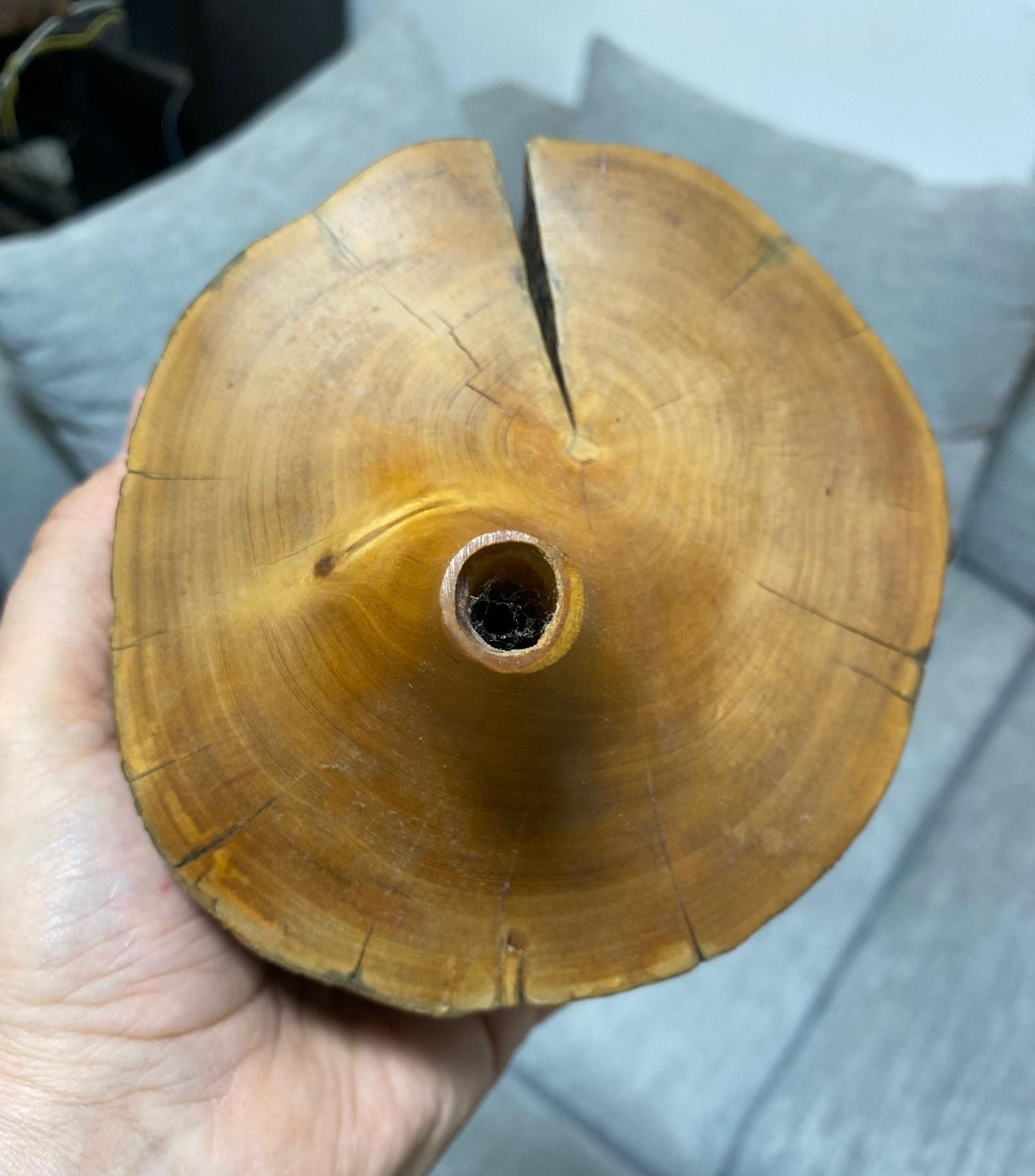 Doug Ayers Signed California Artist Midcentury Organic Wood Turned Vase Sculpure For Sale 9
