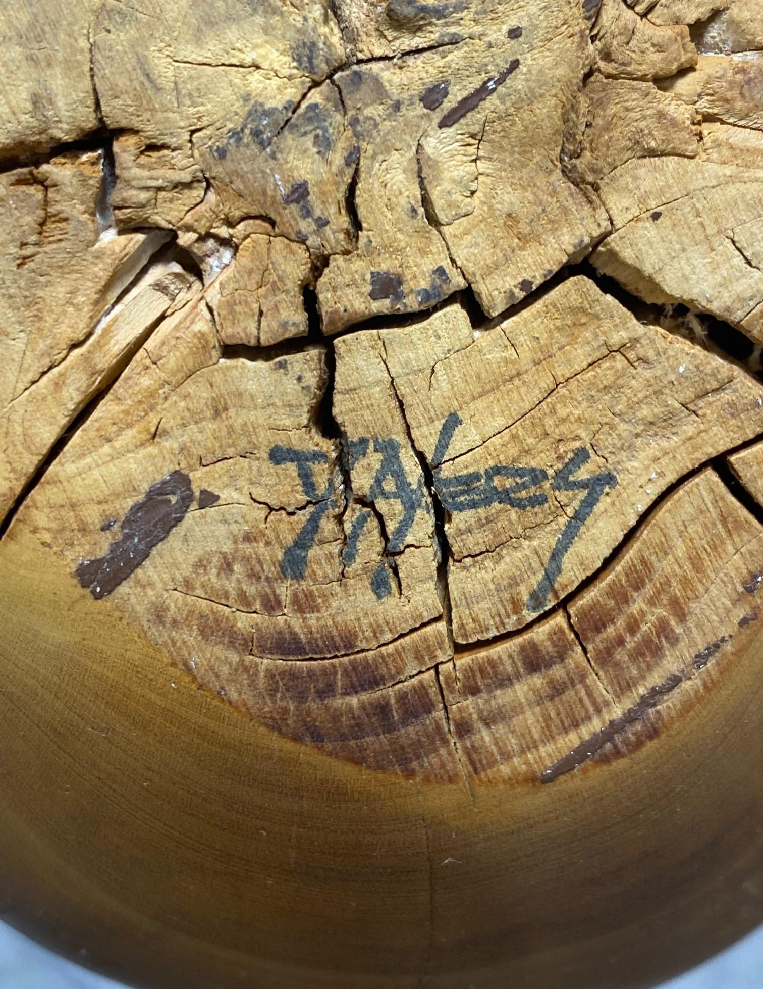 Doug Ayers Signed California Artist Midcentury Organic Wood Turned Vase Sculpure For Sale 11