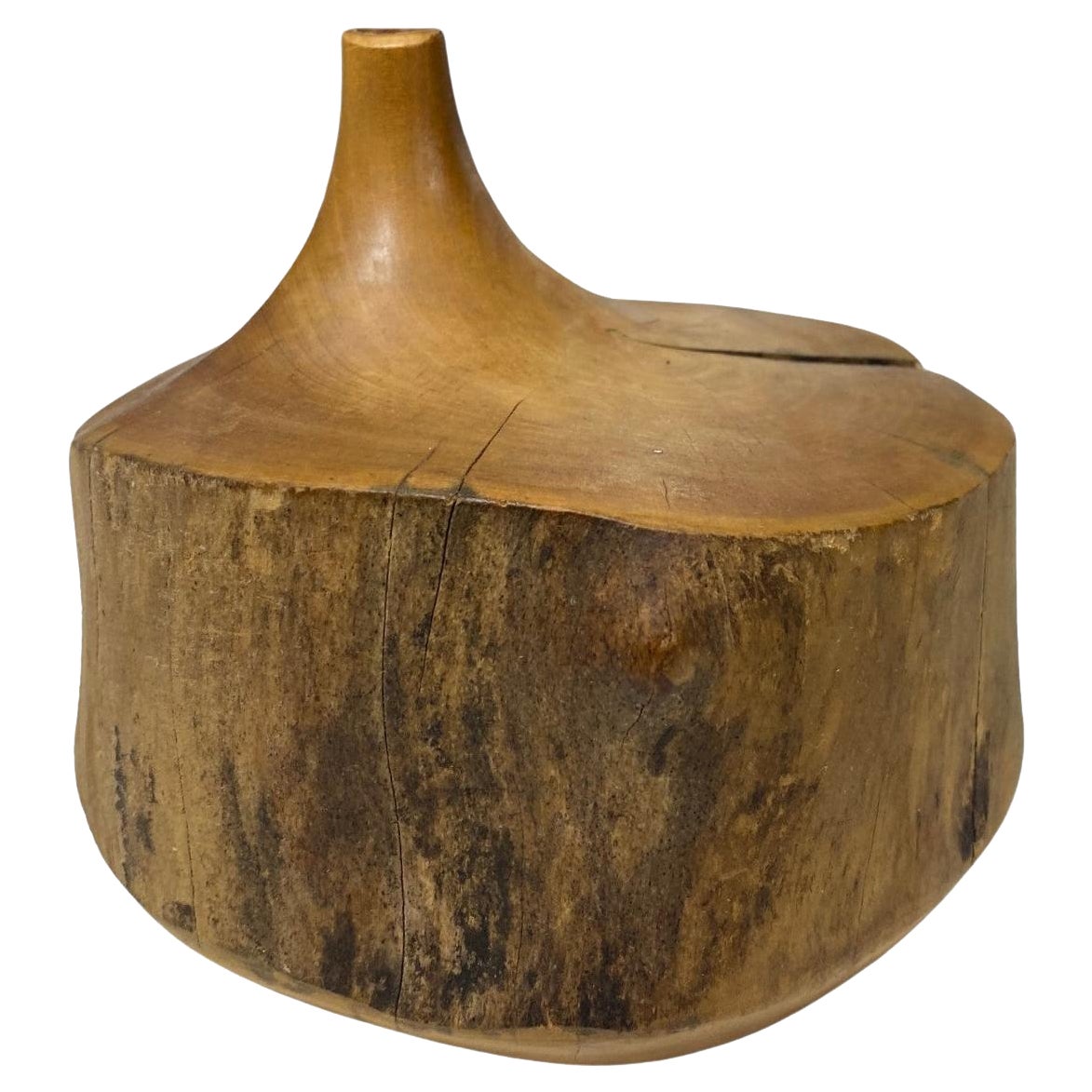 Doug Ayers Signiert Kalifornien Künstler Mitte des Jahrhunderts Organische Holz gedreht Vase Sculpure