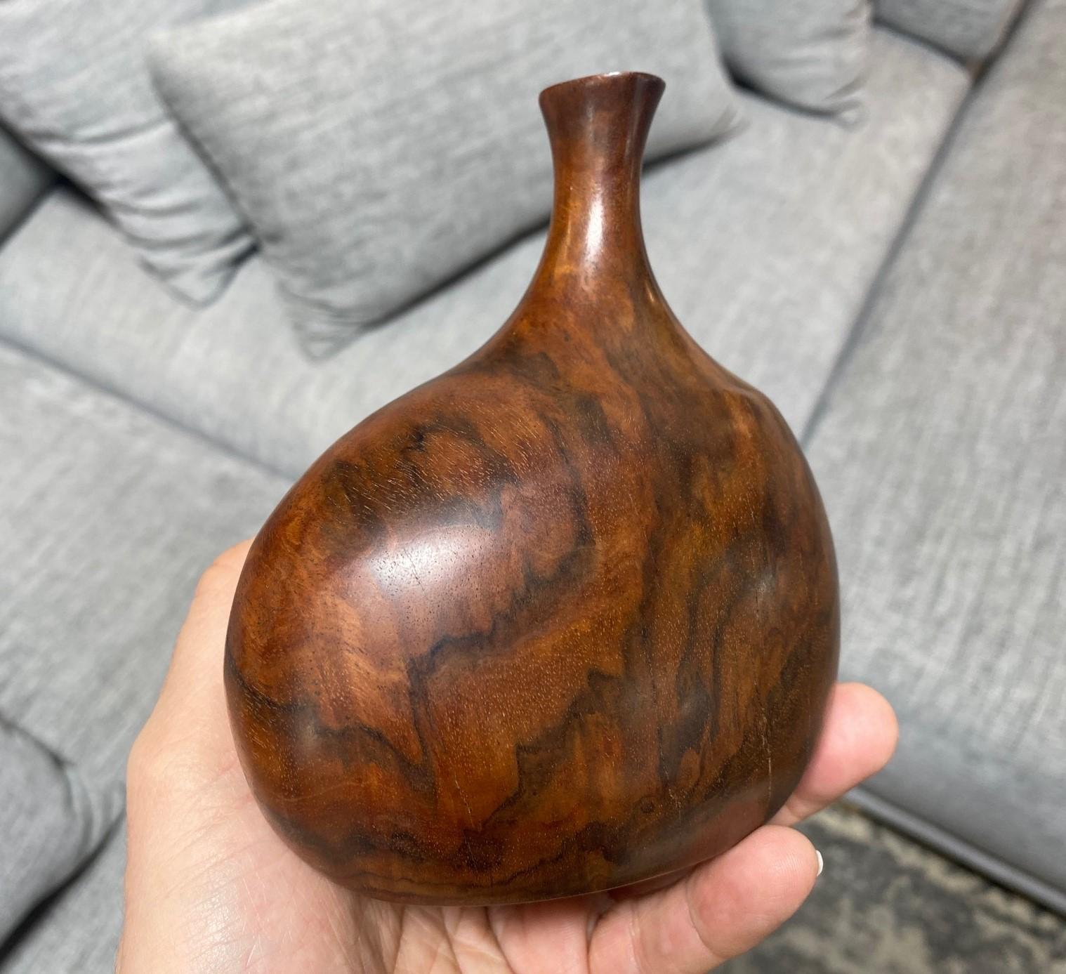 Doug Ayers Signed California Artist Organic Natural Wood Turned Weed Vase Vessel For Sale 5