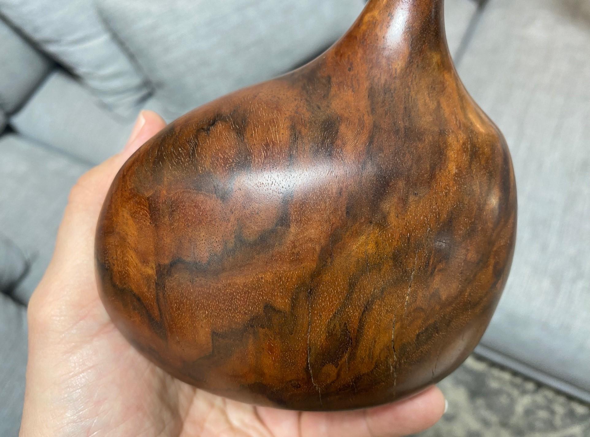 Doug Ayers Signed California Artist Organic Natural Wood Turned Weed Vase Vessel For Sale 6