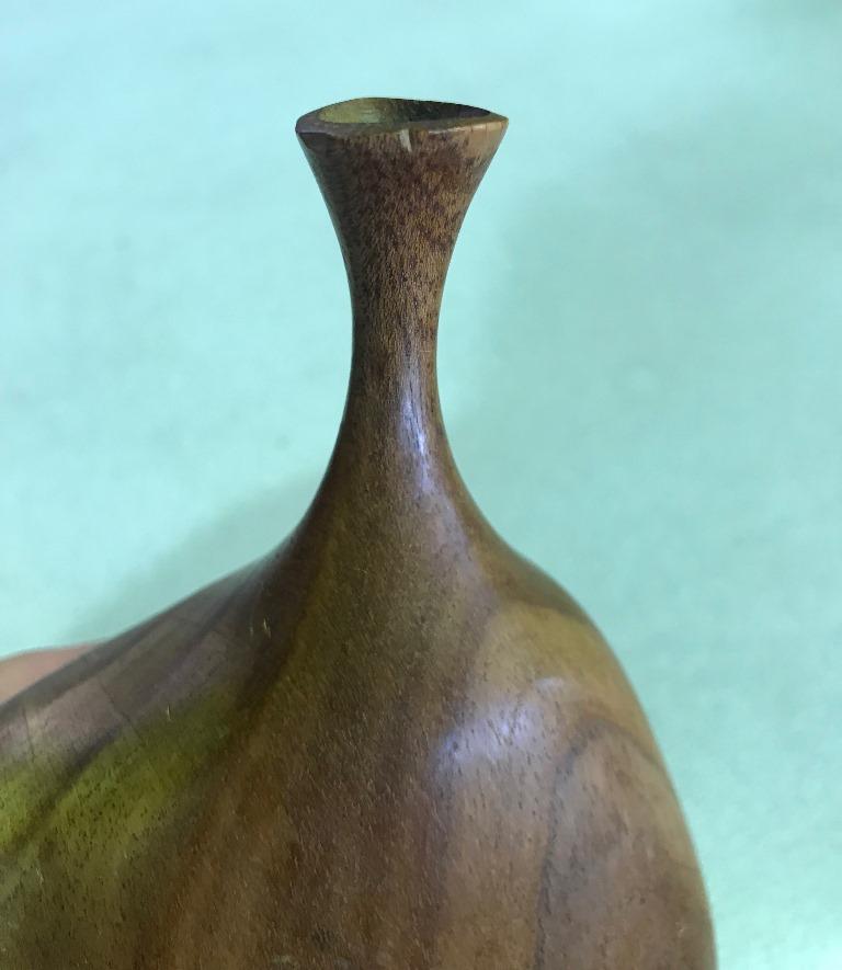 Modern Doug Ayers Signed Wood Turned Weed Vase Vessel