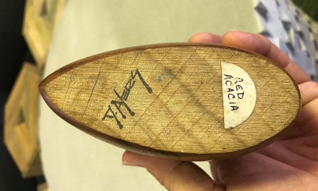 Late 20th Century Doug Ayers Signed Wood Turned Weed Vase Vessel
