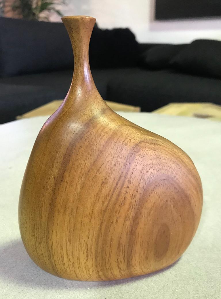 Doug Ayers Signed Wood Turned Weed Vase Vessel 1