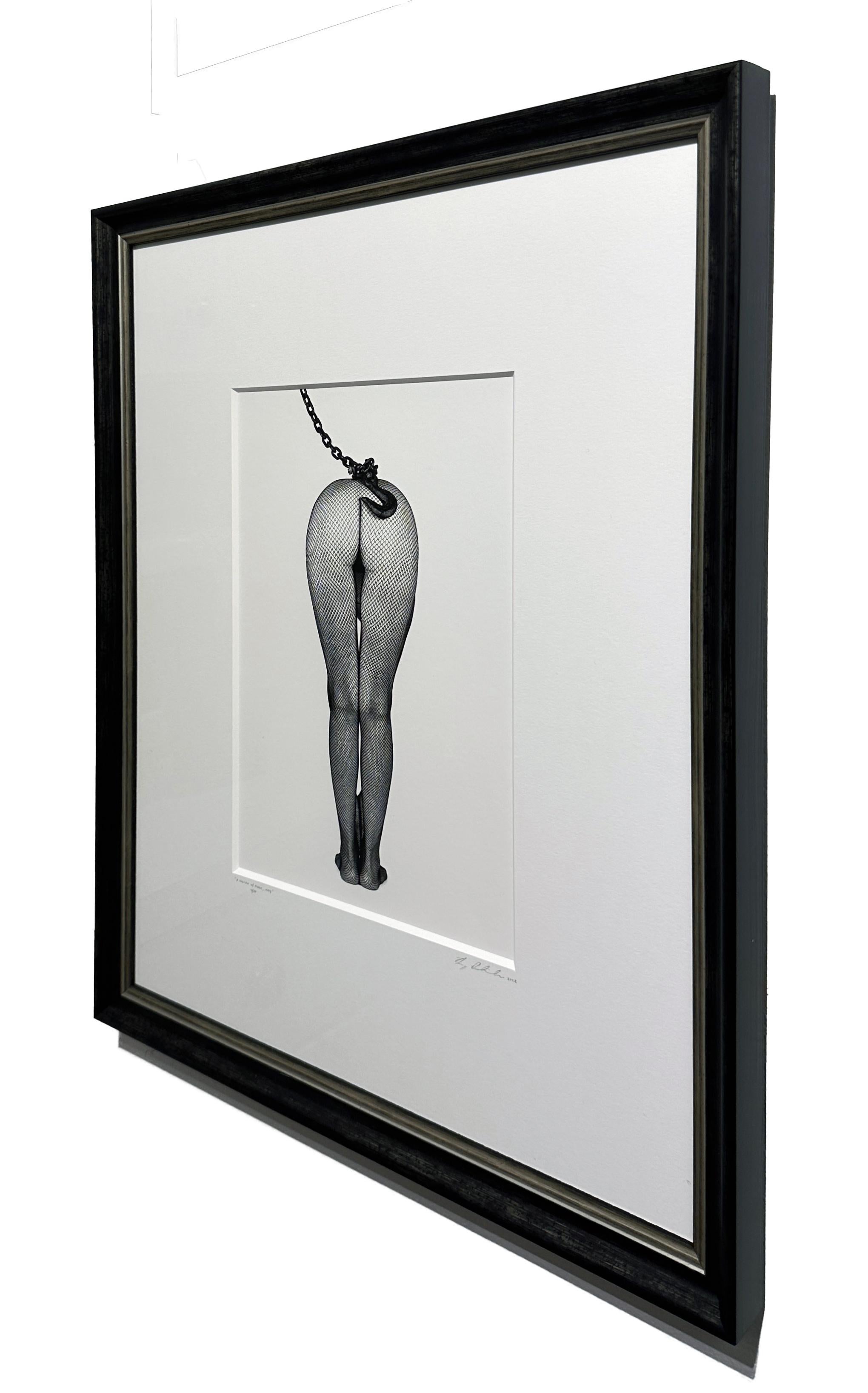 A Woman with a Hook, 1993 - Erotic Photo, Fishnet Stockings, Matted and Framed For Sale 1