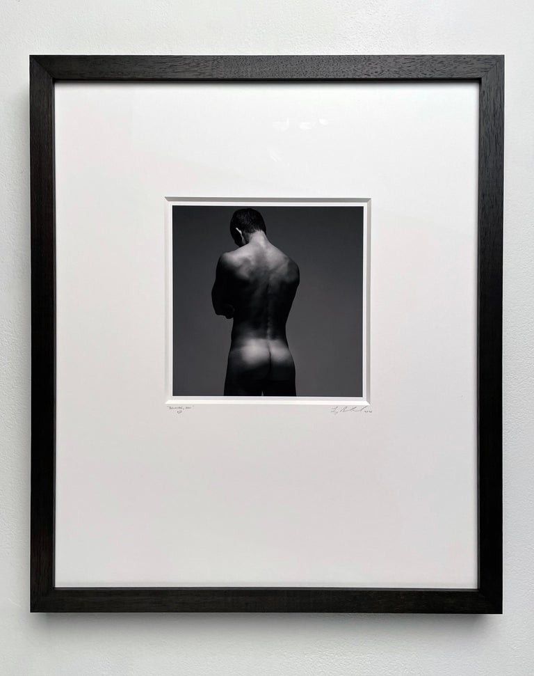Backside, -Male Nude Torso, Black and White Photograph, Matted and Framed For Sale 1