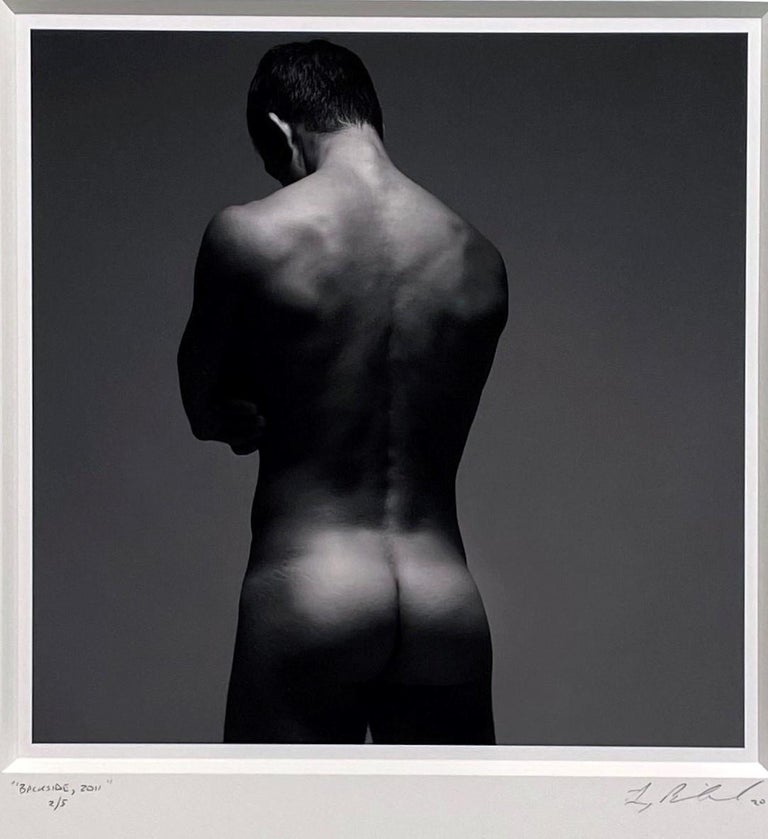 Backside, -Male Nude Torso, Black and White Photograph, Matted and Framed For Sale 3