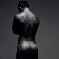 Backside, -Male Nude Torso, Black and White Photograph, Matted and Framed