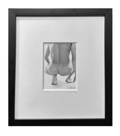 Blond Hair, Male Nude Torso, Black and White Photograph, Matted and Framed