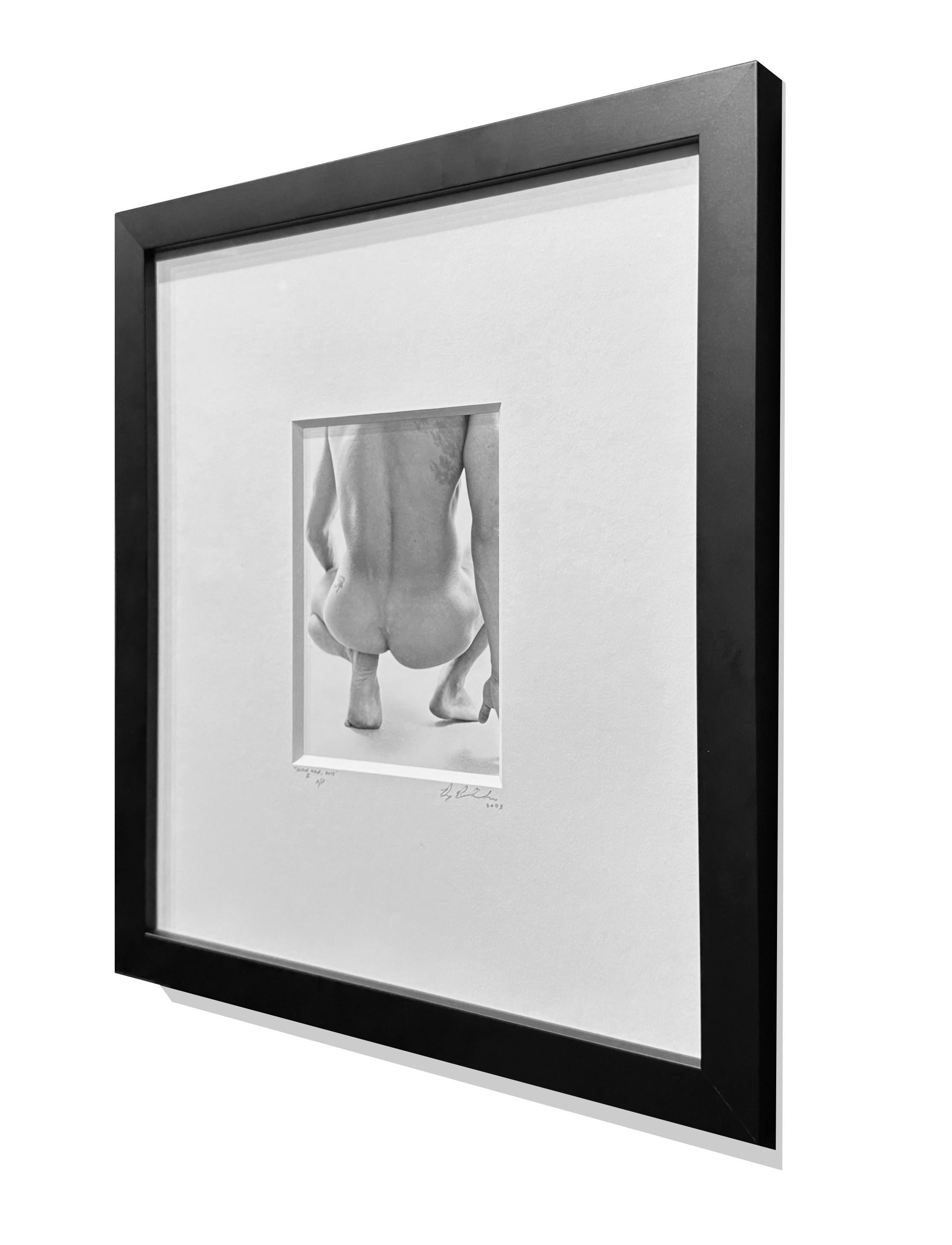 Blond Hair, Male Nude Torso, Black and White Photograph, Matted and Framed 2