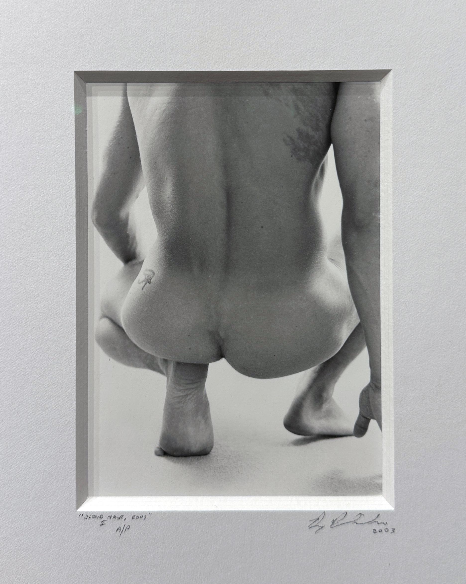 Blond Hair, Male Nude Torso, Black and White Photograph, Matted and Framed 4