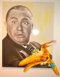 Curly From the Three Stooges -- Original Oil Painting on Wood