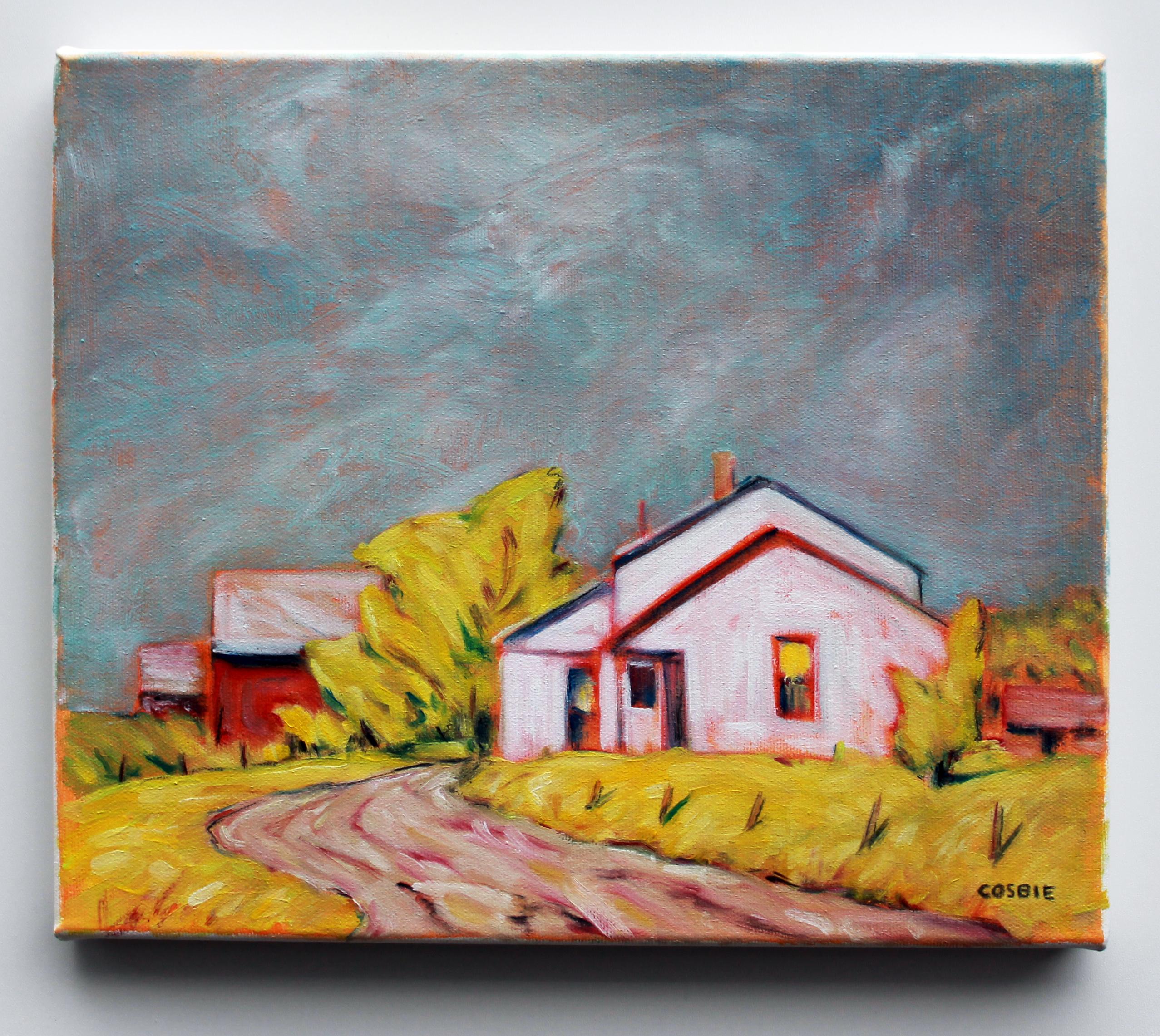 Después de la lluvia, Granja de tabaco de Tennessee, Pintura al óleo - Painting Impresionista abstracto de Doug Cosbie