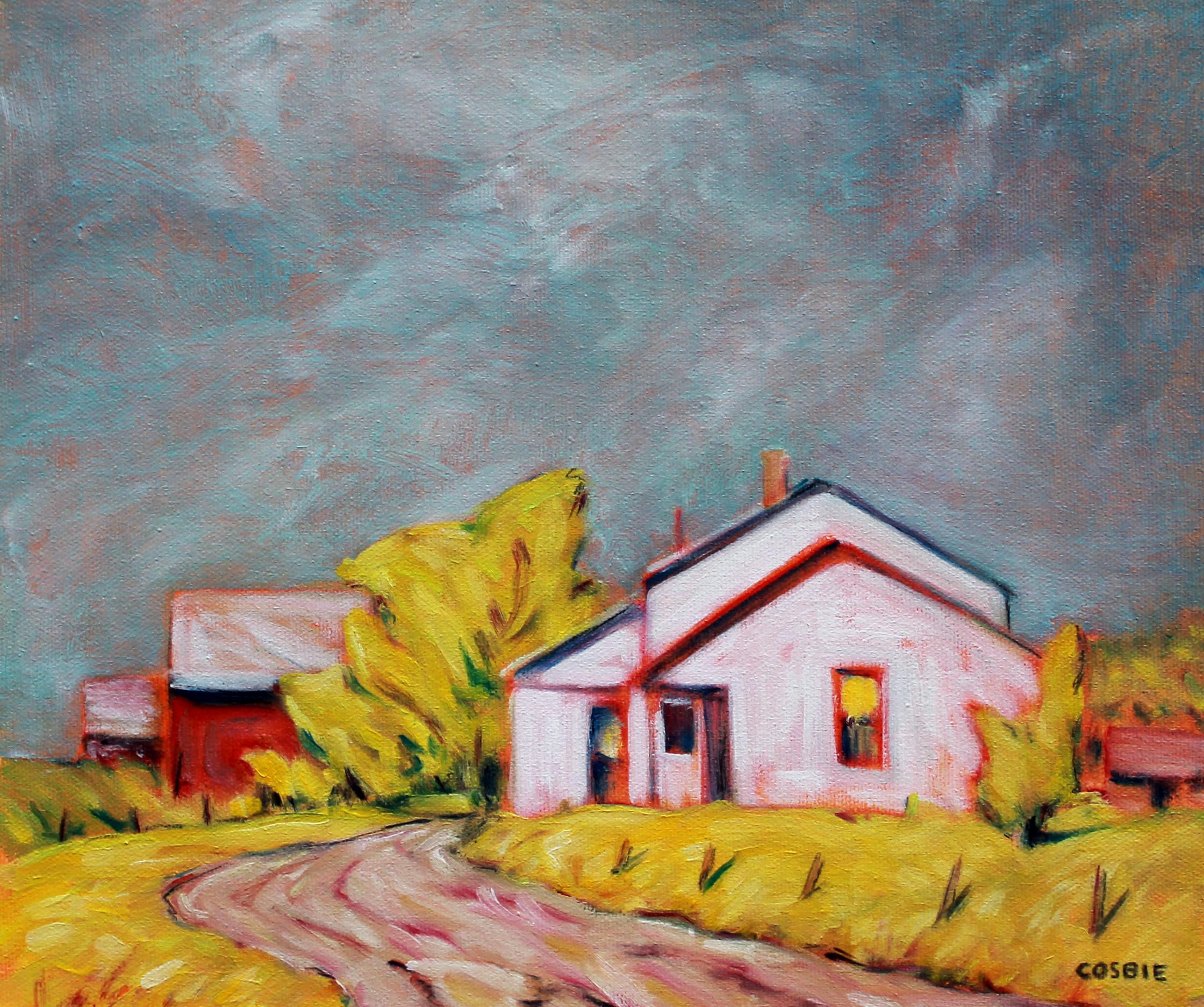 Interior Painting de Doug Cosbie - Después de la lluvia, Granja de tabaco de Tennessee, Pintura al óleo
