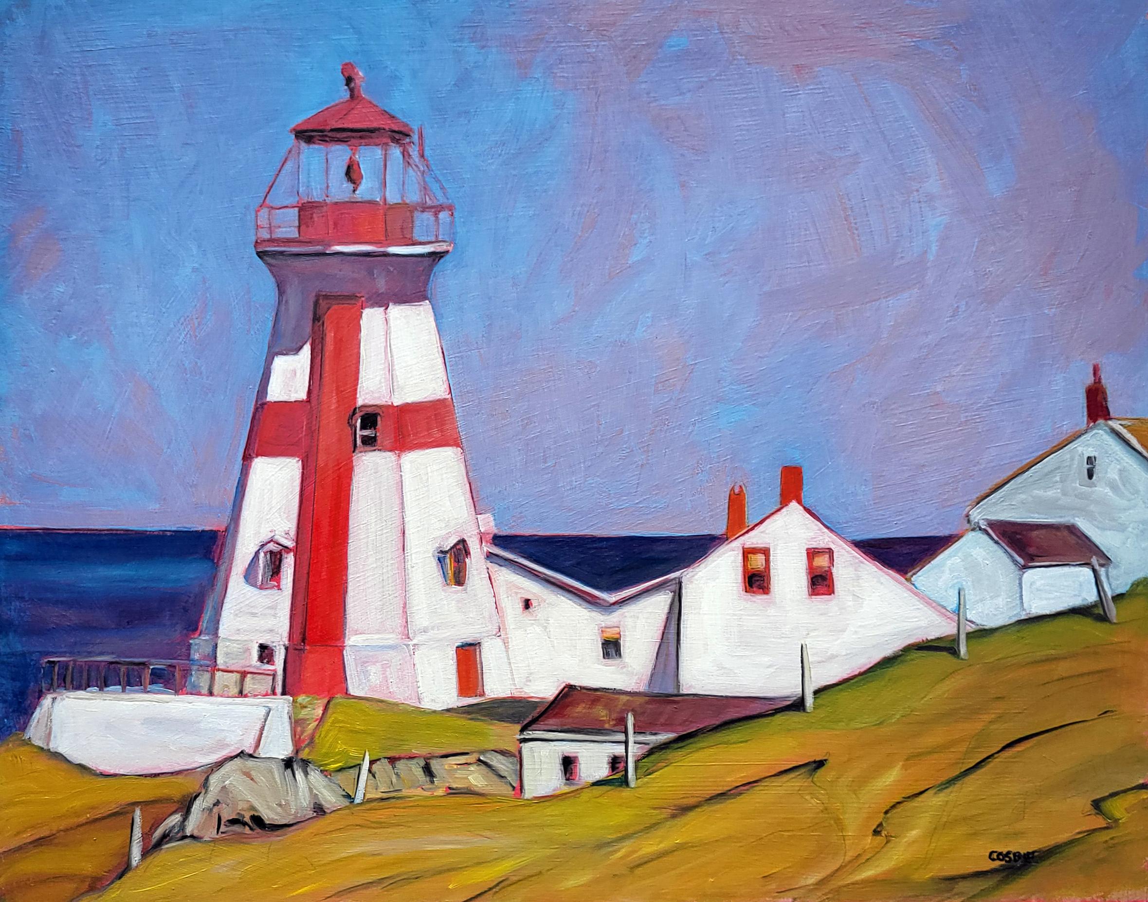 Doug Cosbie Interior Painting - East Quoddy Lighthouse, Campobello Island, Oil Painting