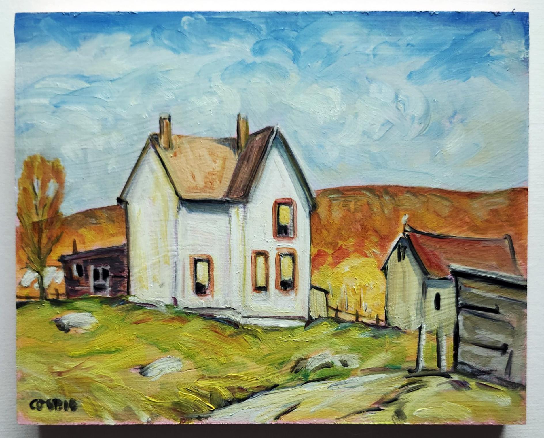 Laundry Day, West Virginia Herbst, Ölgemälde – Painting von Doug Cosbie