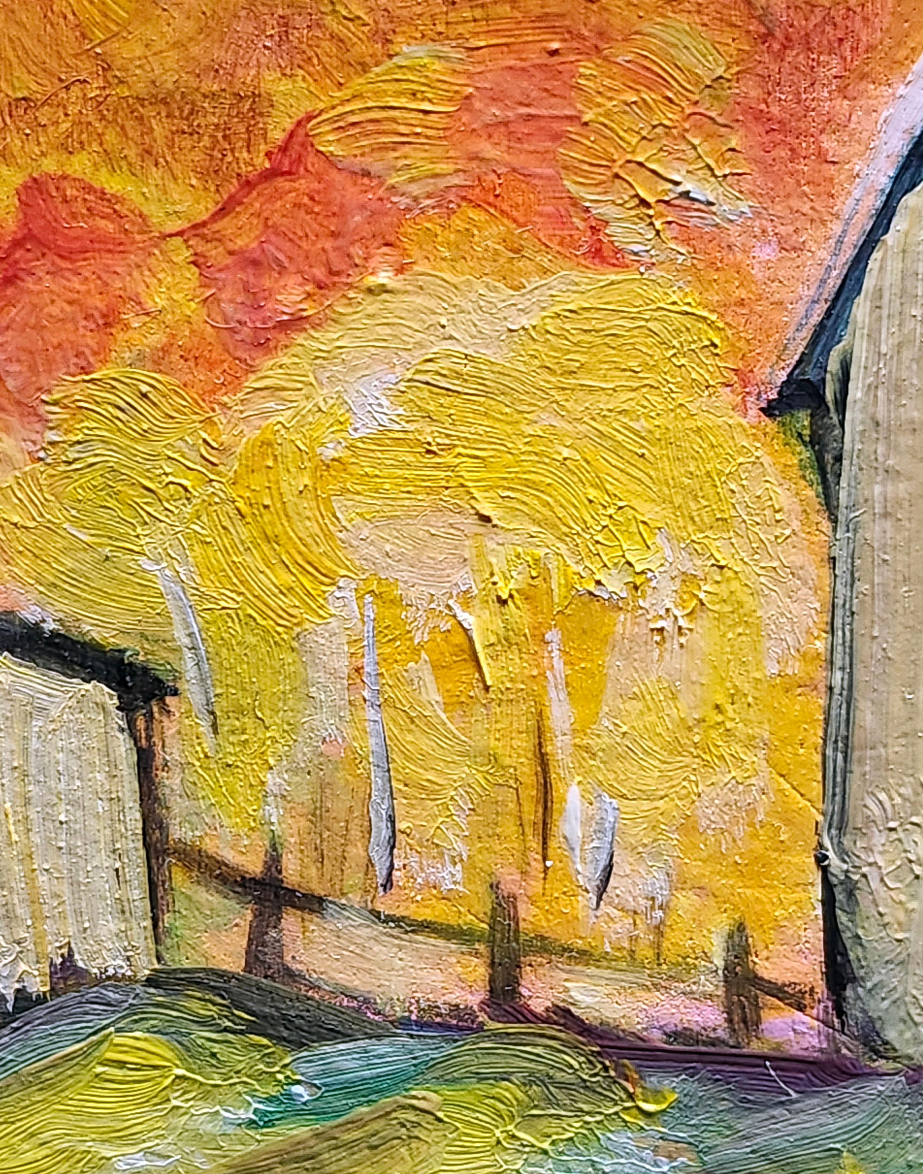Laundry Day, West Virginia Herbst, Ölgemälde (Zeitgenössisch), Painting, von Doug Cosbie