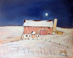 Corsa al chiaro di luna, pittura a olio