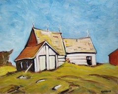 Antiguos graneros de troncos cerca de Harpers Ferry WV, Pintura al óleo