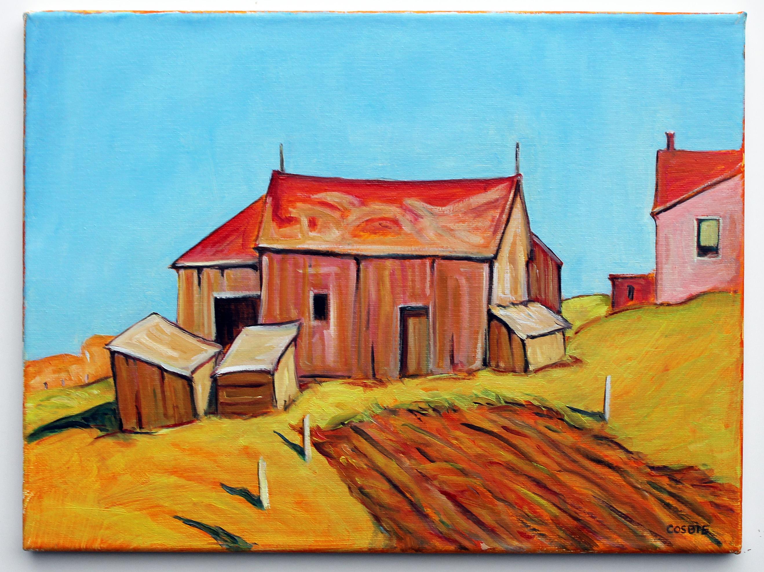 Potomac Highlands WV Granero en otoño, Pintura al óleo - Painting Impresionista de Doug Cosbie
