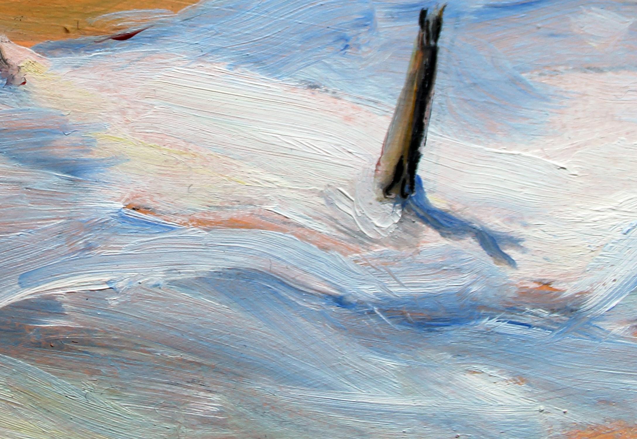 Luce d'inverno, Contea di St. Lawrence, New York, Pittura a olio in vendita 1