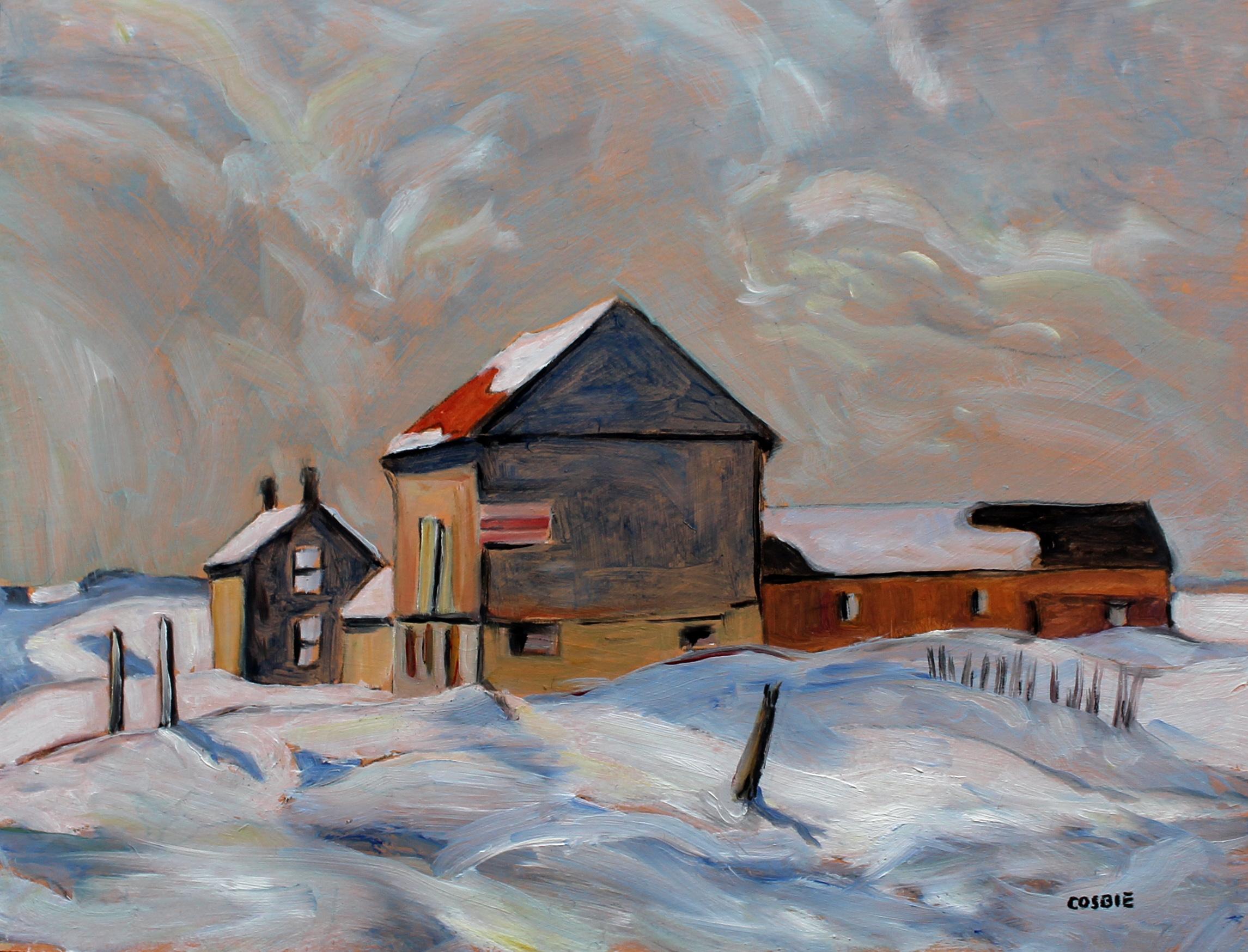 Winter Light, St Lawrence County, New York, Oil Painting - Art by Doug Cosbie