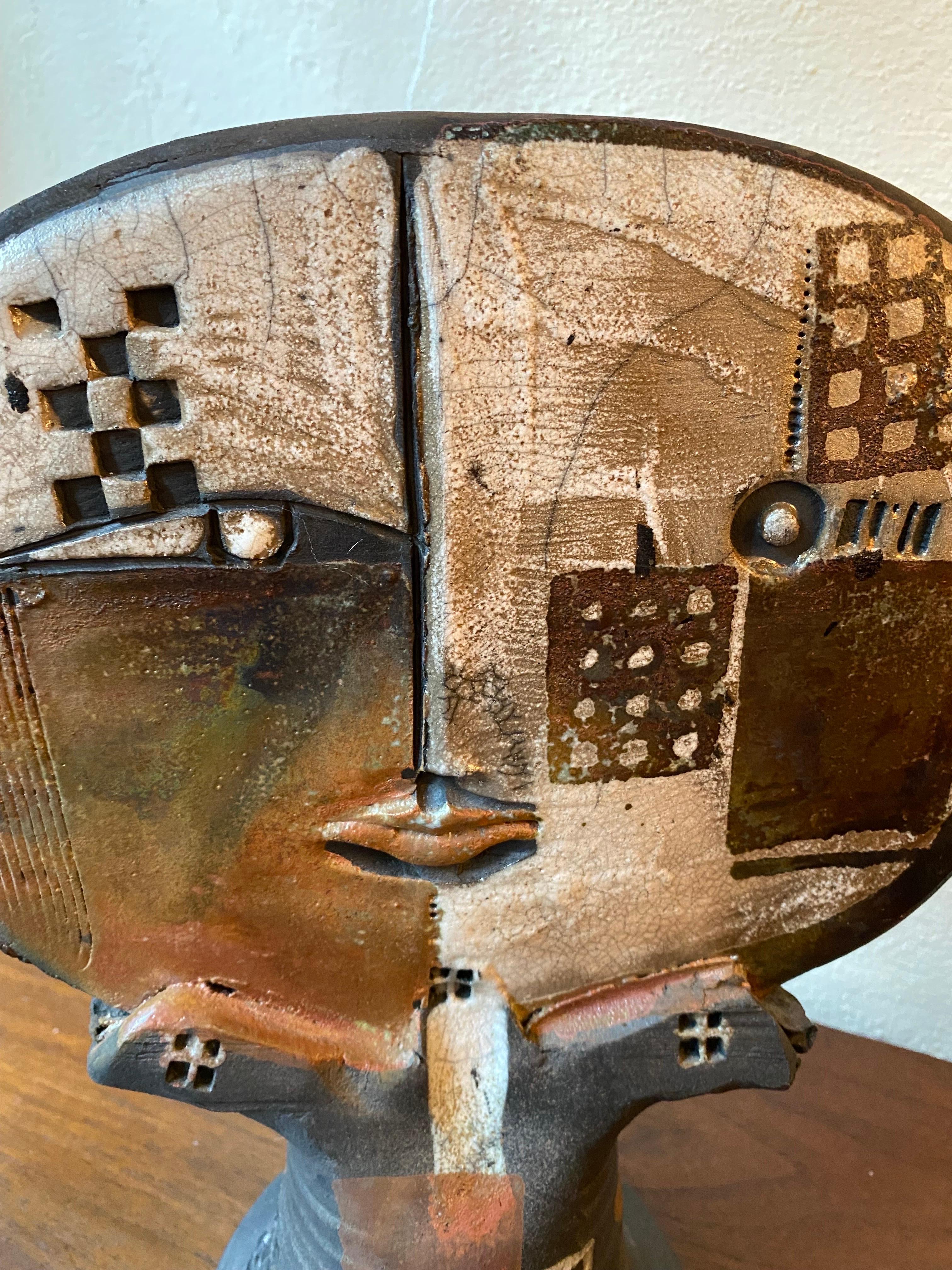 Doug Delind Ceramic Face In Good Condition For Sale In Philadelphia, PA