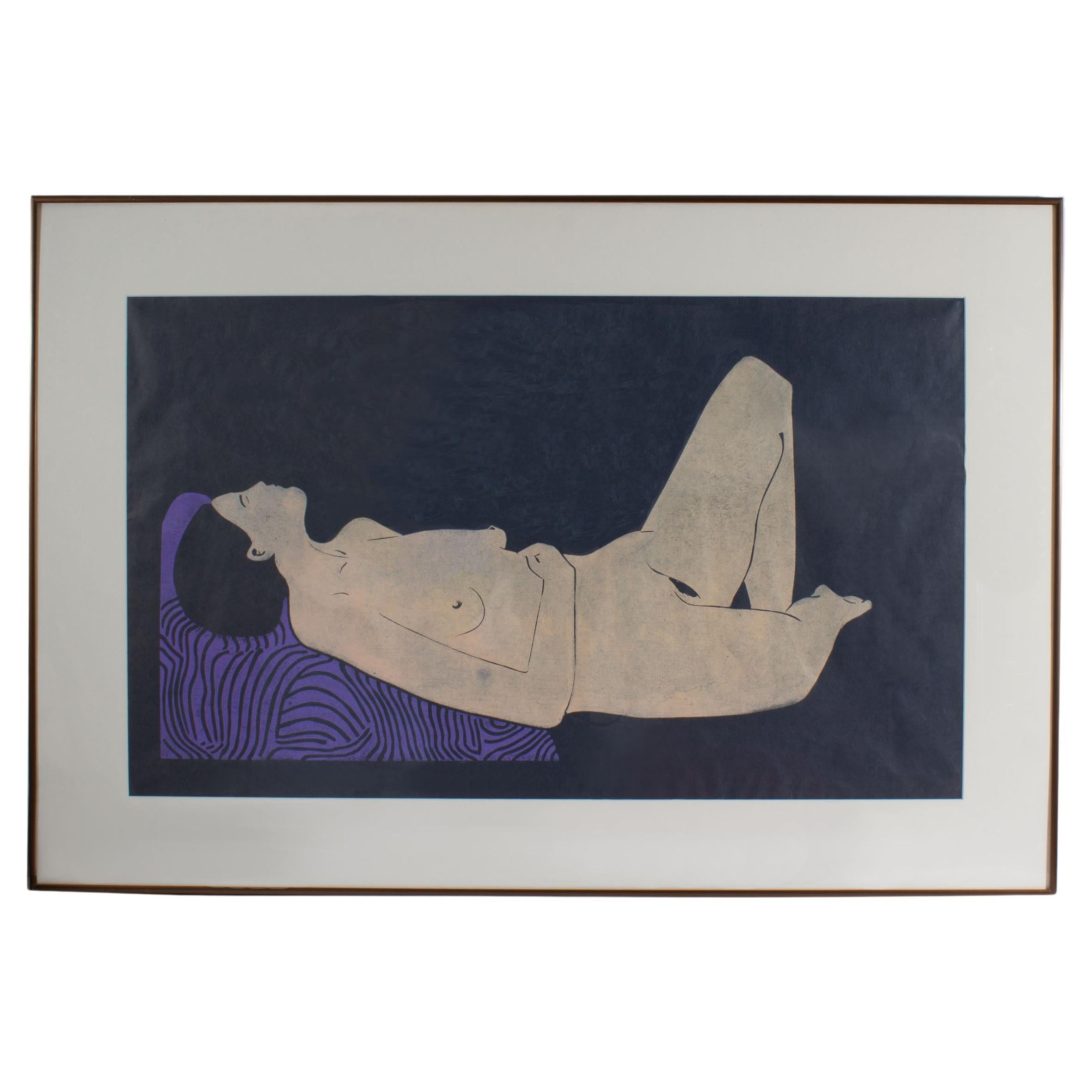 Doug DeLind Signed “Nude” Limited Edition Relief Print For Sale