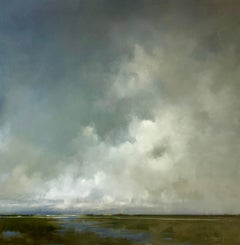 Answer and Origin by Doug Foltz, Square Oil on Canvas Landscape