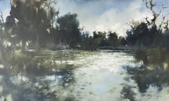 Ora lo vedi, ora non lo vedi di Doug Foltz Olio su tela Paesaggio di bassa campagna