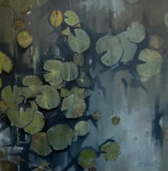 Some Edges Are Meant to Be Broken by Doug Foltz Oil on Canvas Landscape Lily Pad