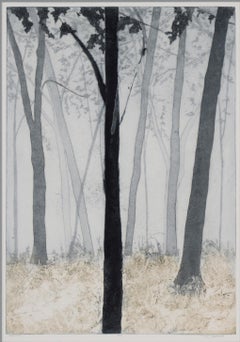 "Forest Mist" - Black and White Engraving