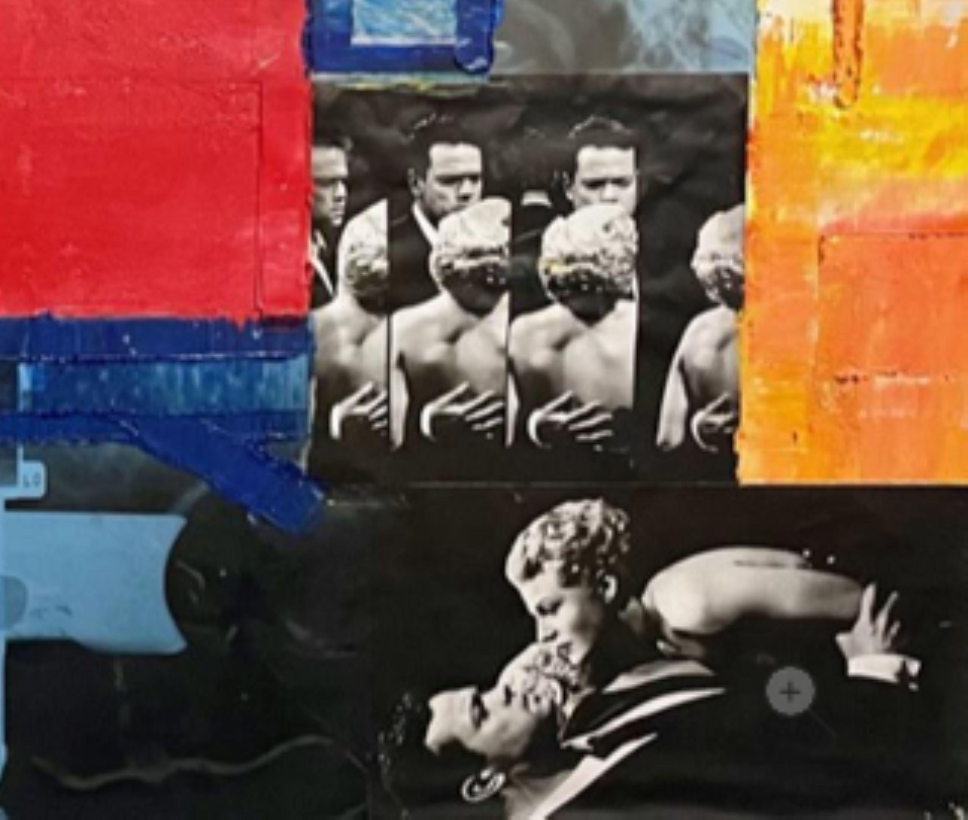 The Movies Memories - Noir Abstract Painting par Doug Frohman