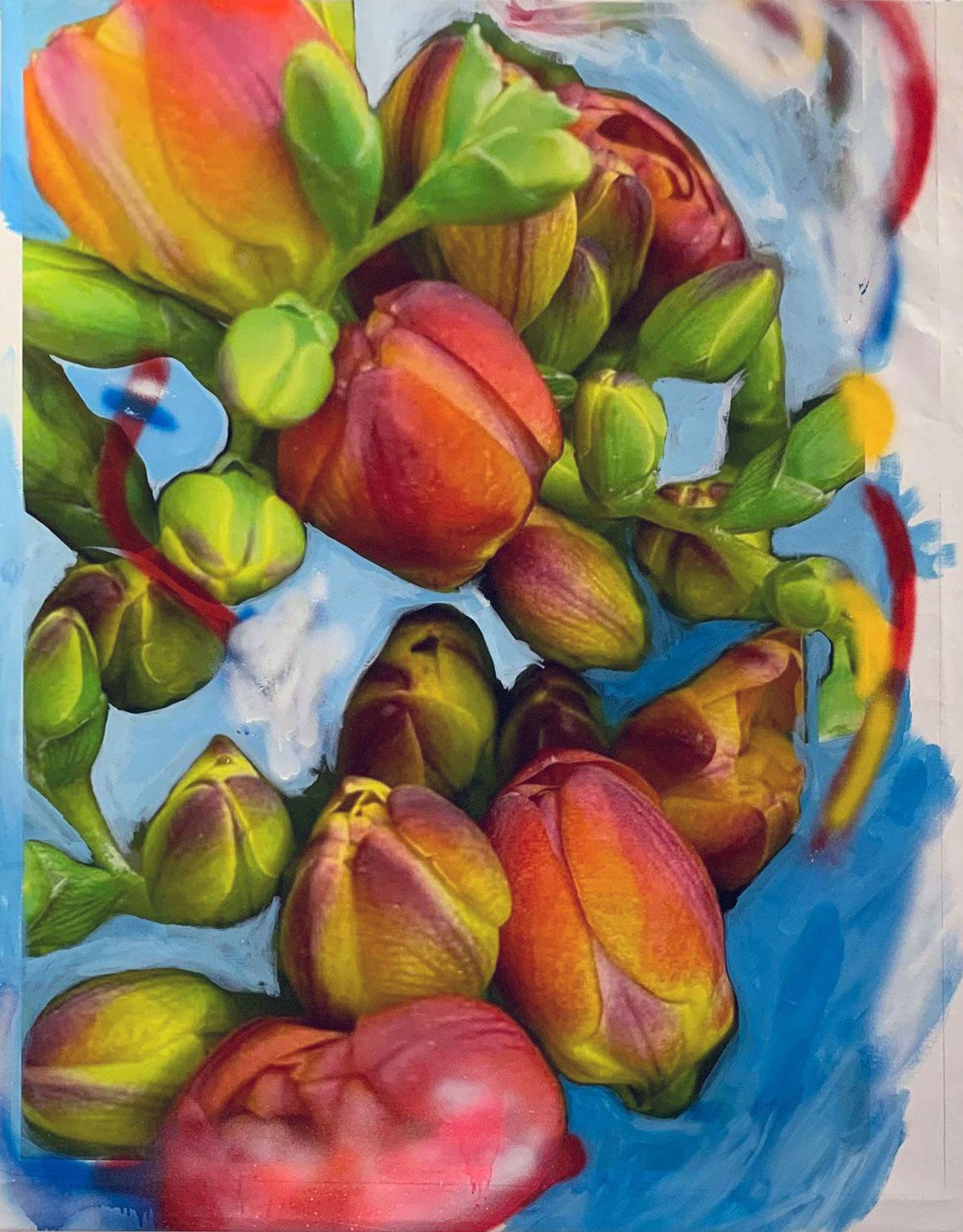 Doug Groupp Abstract Painting – Eine Rose ist eine Rose