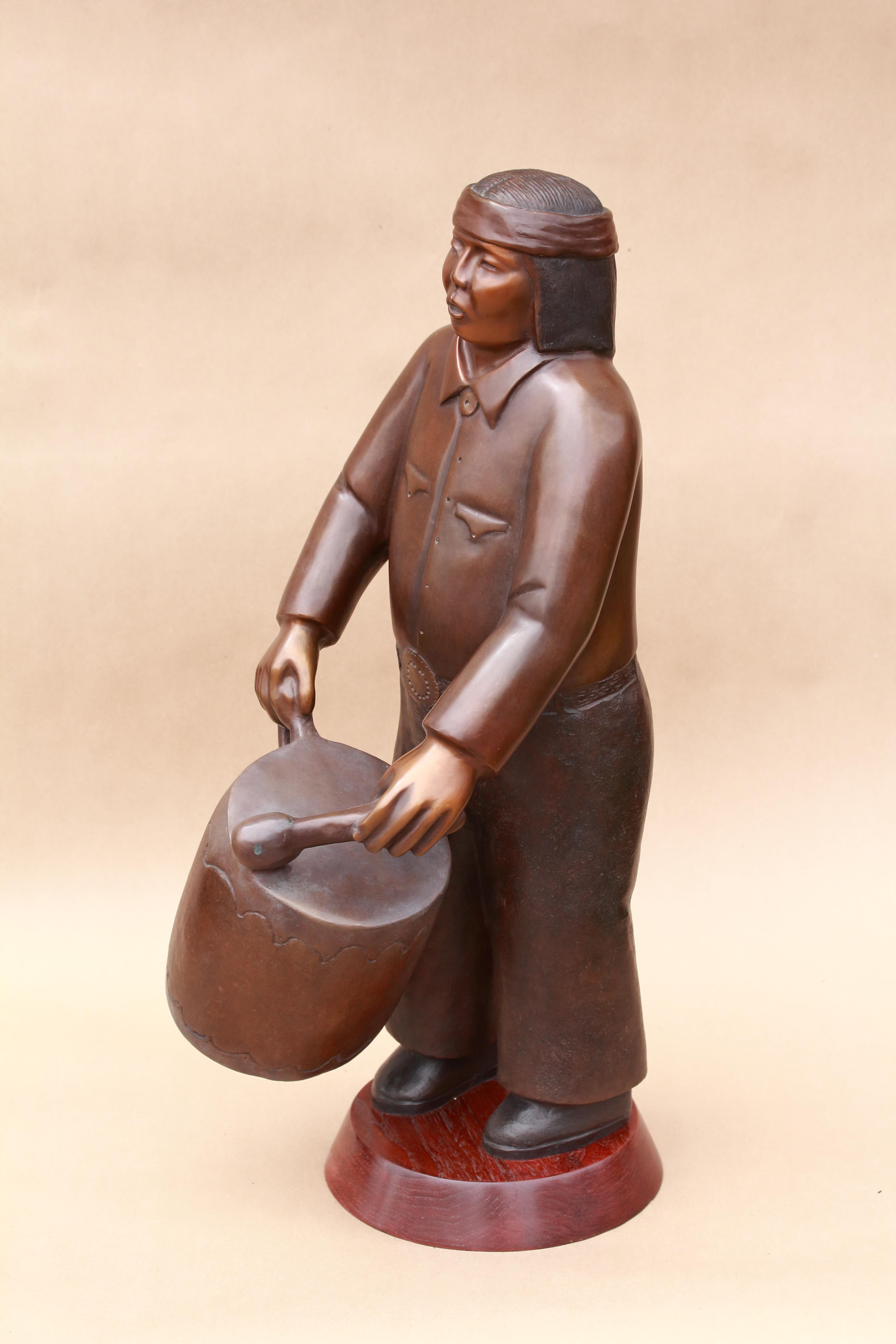 Cochiti Drummer - Tribal Sculpture by Doug Hyde