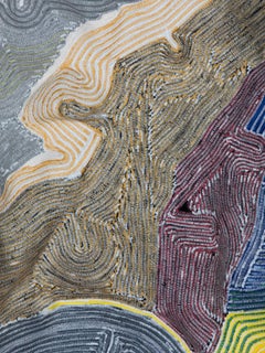 Organic Stitched Cotton and Nylon Wall Hanging by Doug Johnston, In Stock