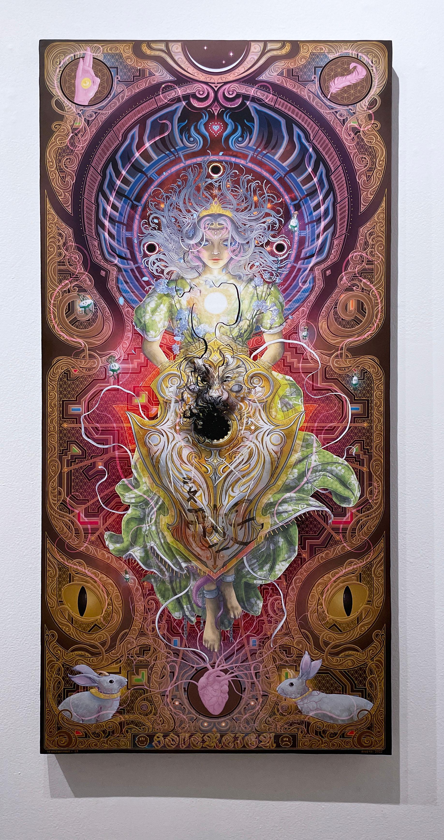 Sovereign Shield (2022) von Doug Nox (Harlequinade), psychedelisch, kosmisch, Giclée im Angebot 1