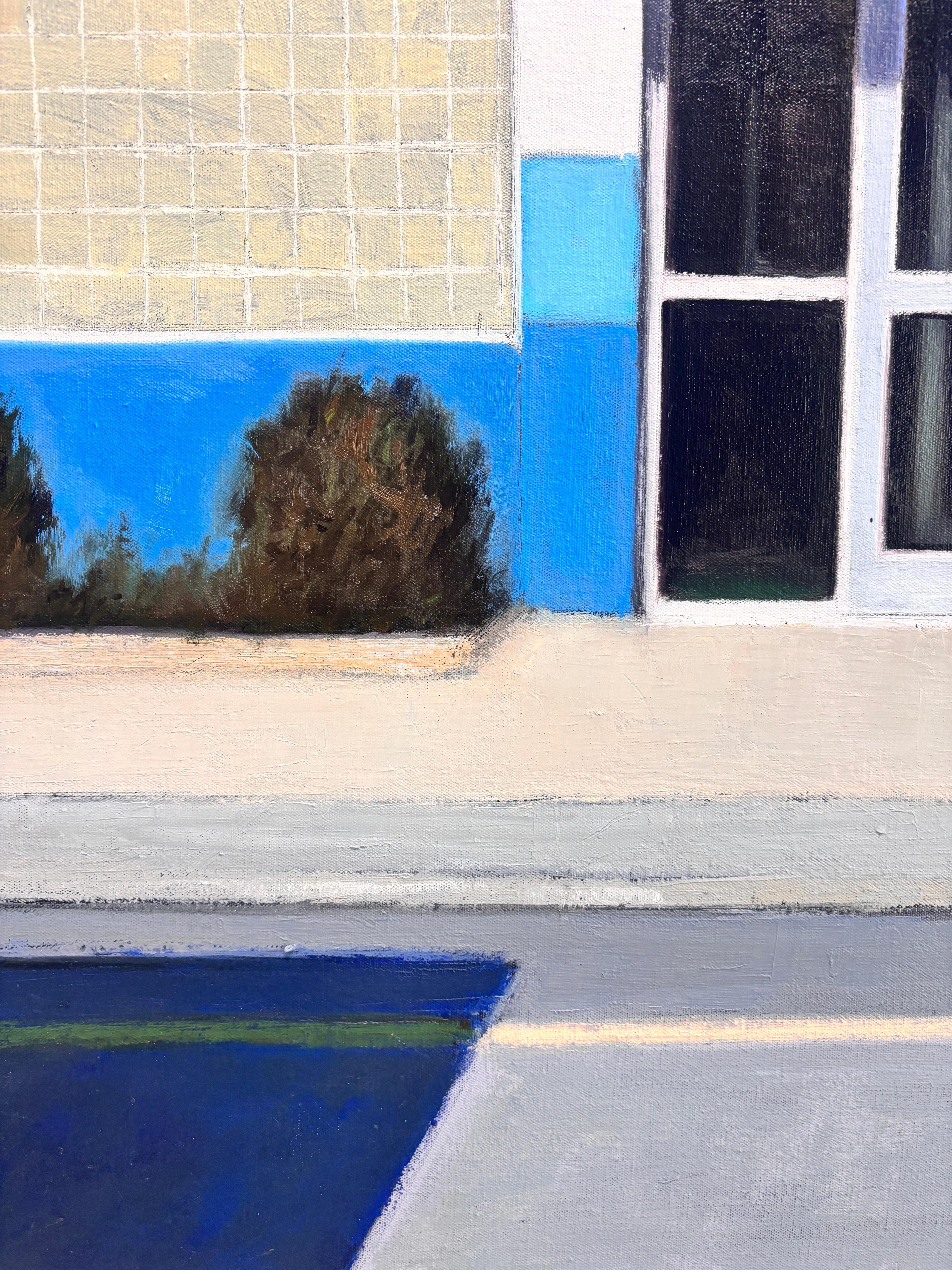 “Port Jeff Bowl” Oil painting, retro bowling alley, architecture Americana For Sale 1