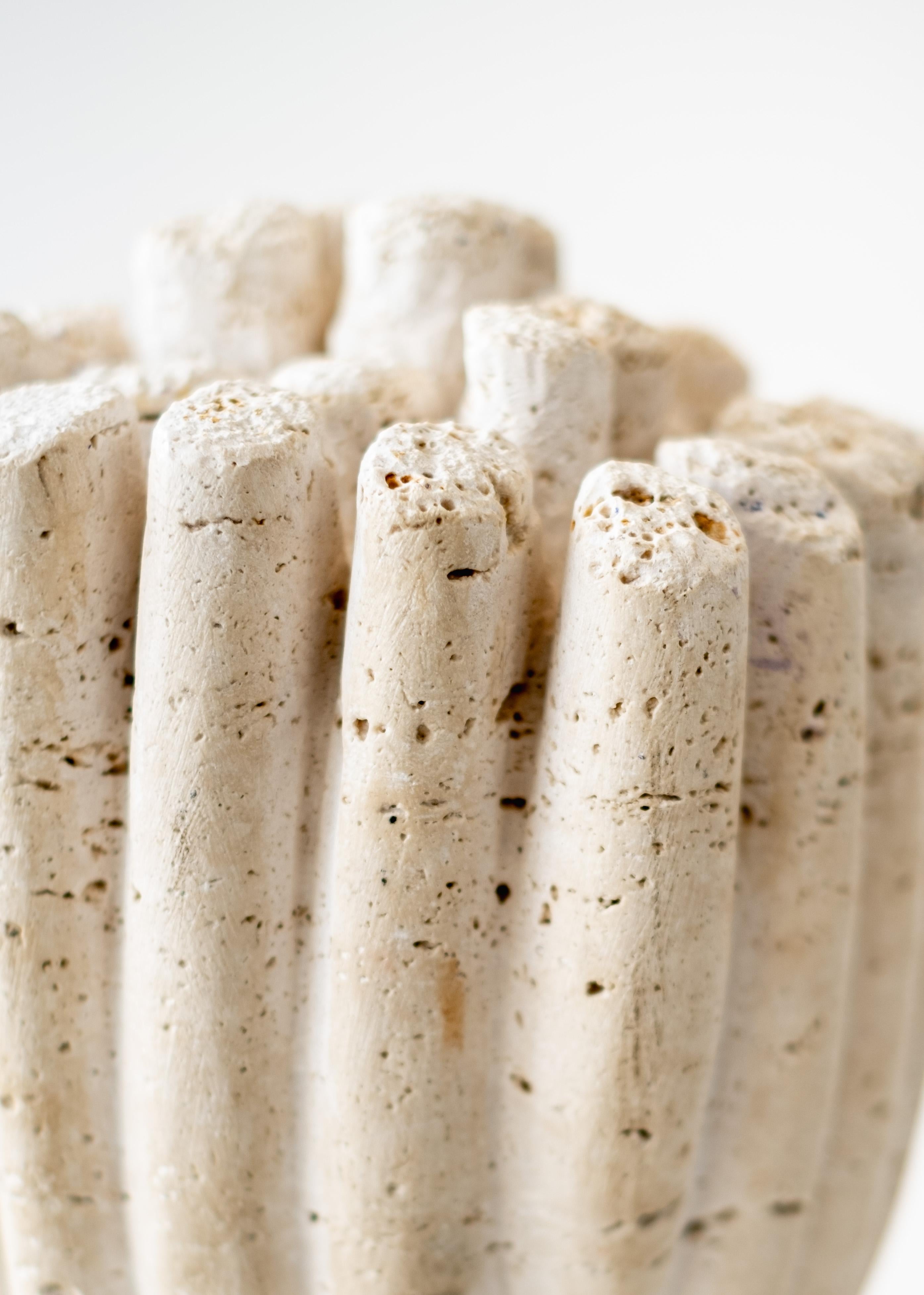 Anemone Tower - abstract, contemporary, travertine stone, limestone, sculpture For Sale 5