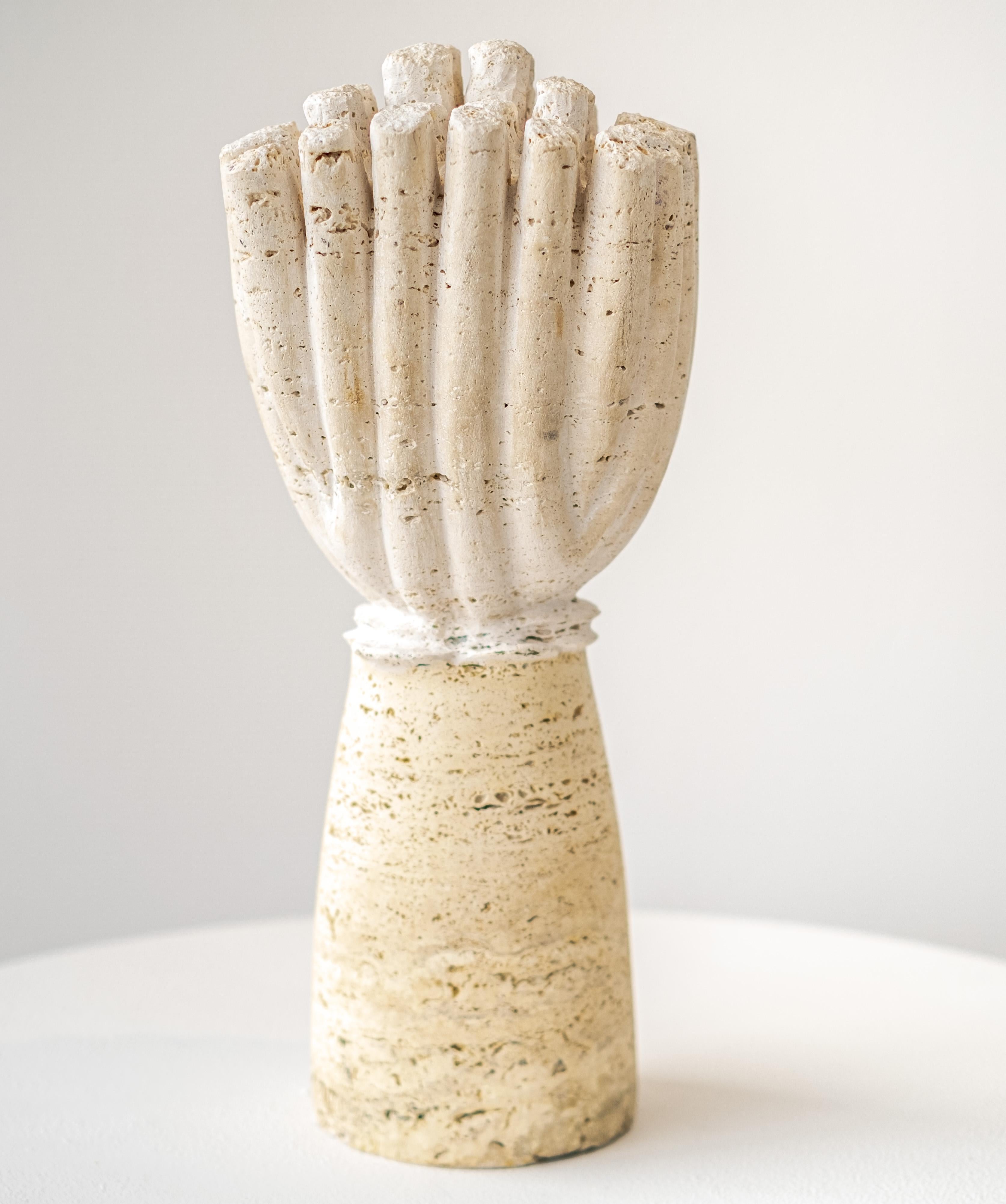 Anemone Tower - abstract, contemporary, travertine stone, limestone, sculpture - Sculpture by Doug Robinson