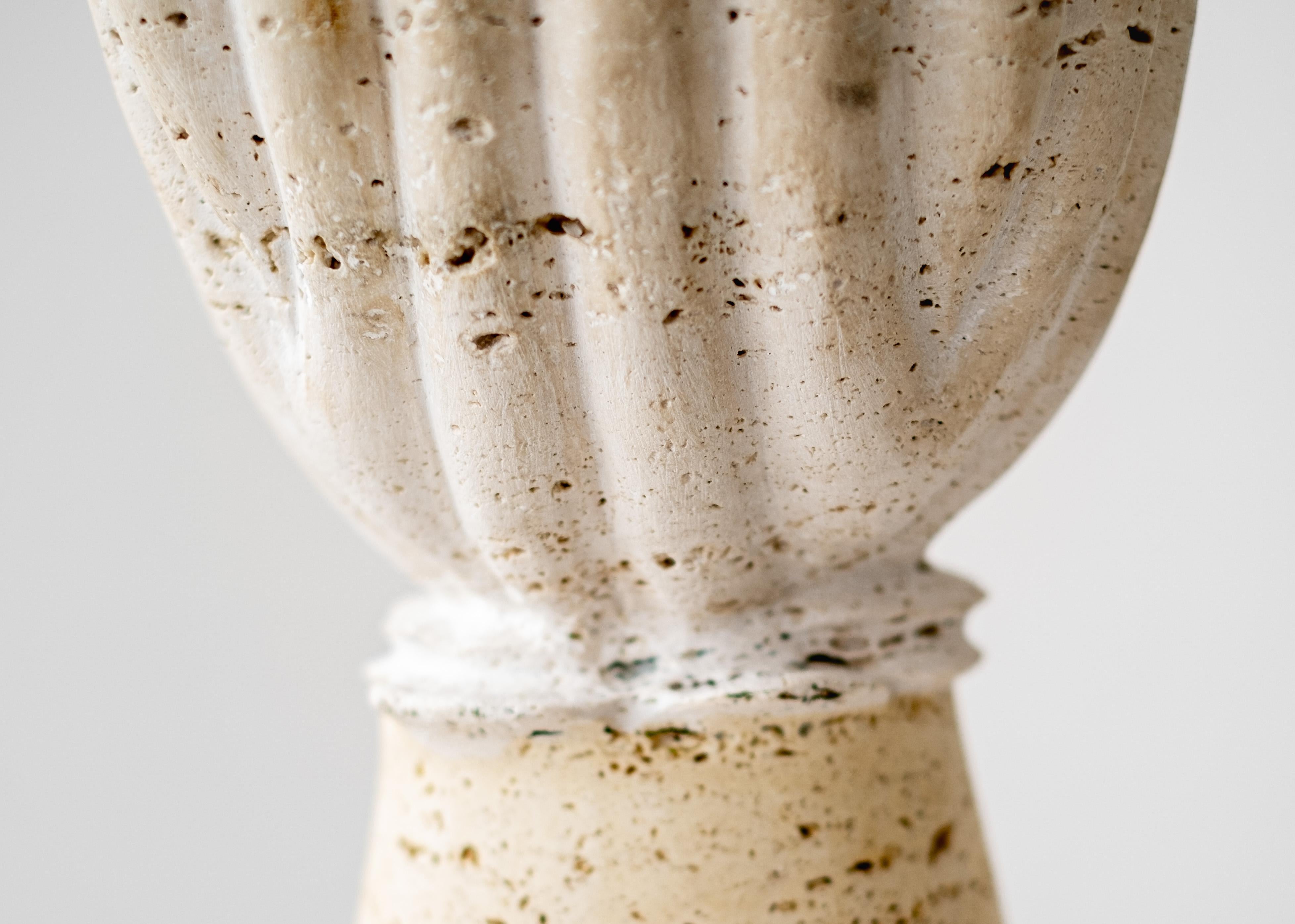 Anemone Tower - abstract, contemporary, travertine stone, limestone, sculpture For Sale 2