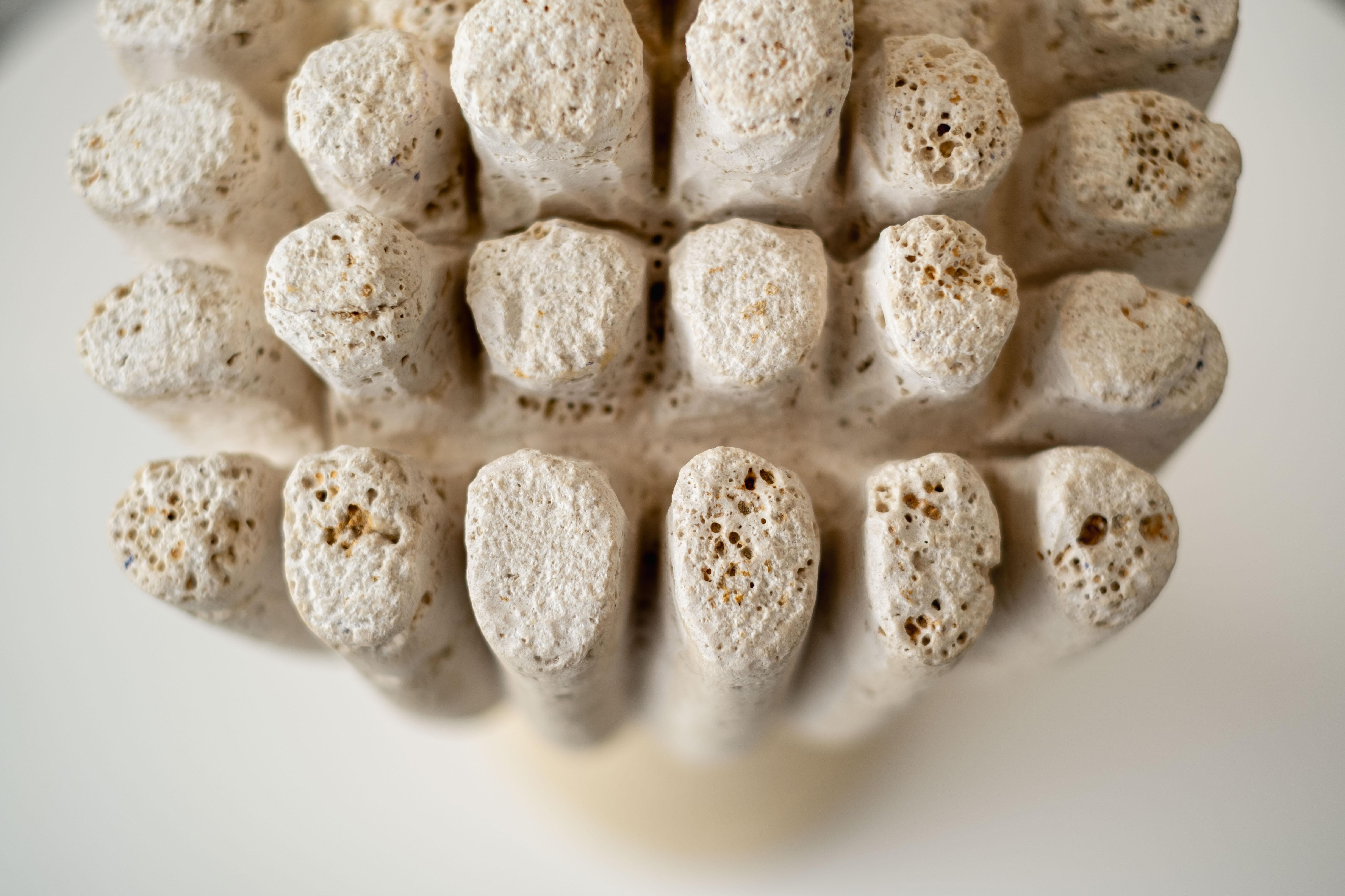 Anemone Tower - abstract, contemporary, travertine stone, limestone, sculpture For Sale 4