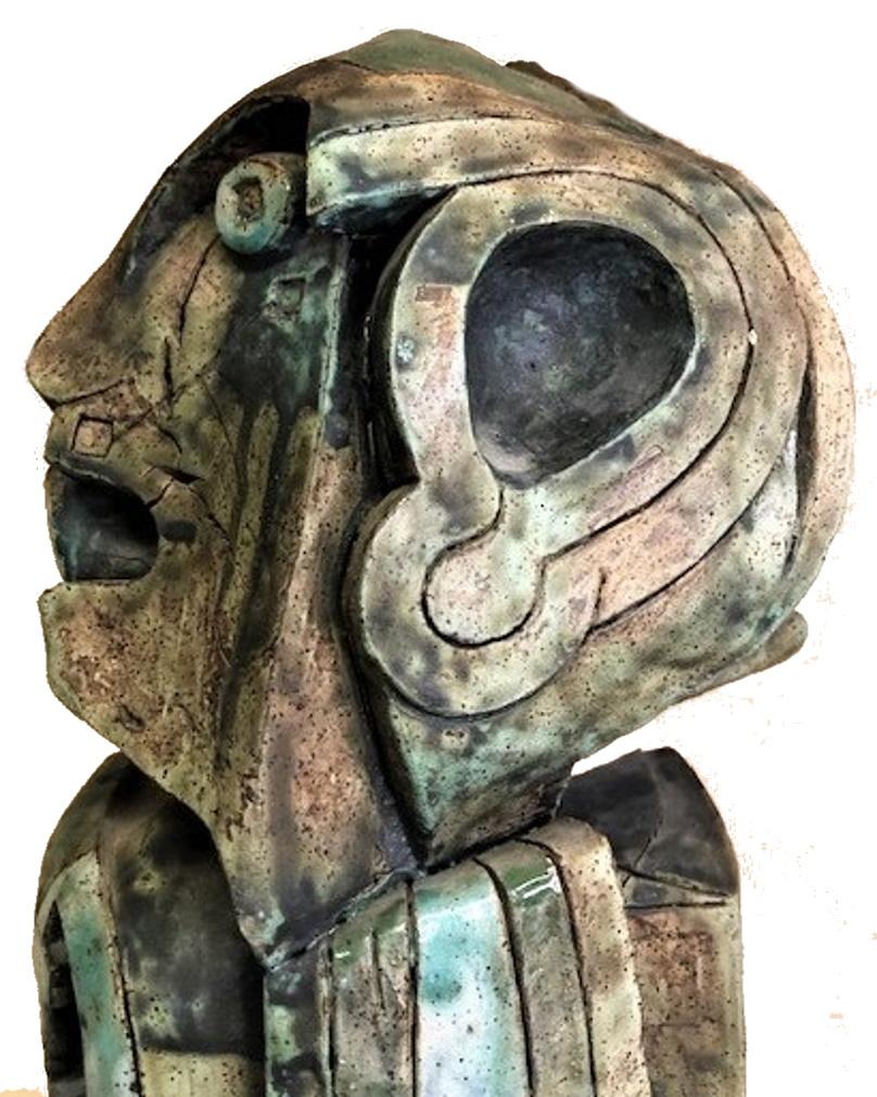 Doug Rochelle, 3 Faces, American Abstract Expressionist Ceramic Sculpture, XX C  2