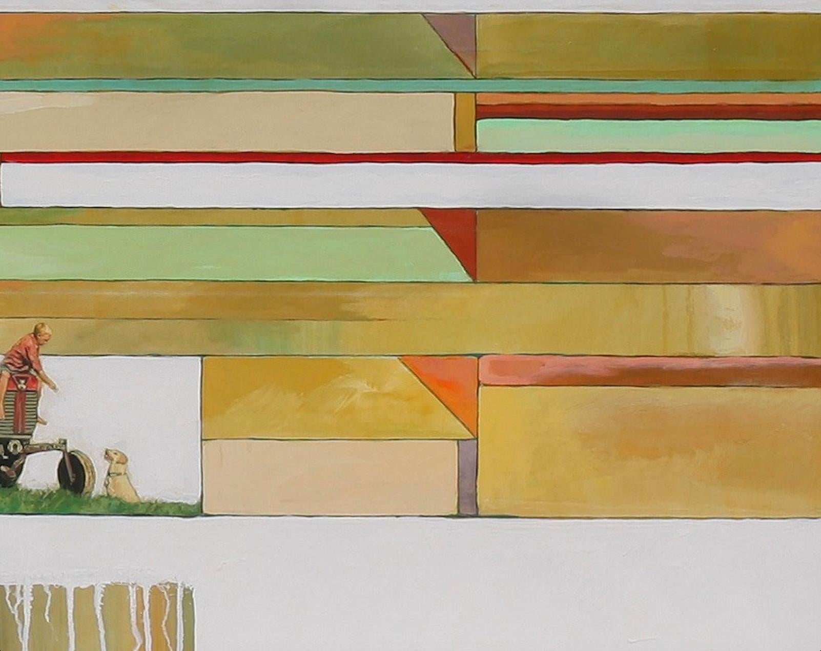 A Boy and His Dog - Contemporary Painting by Doug Smith