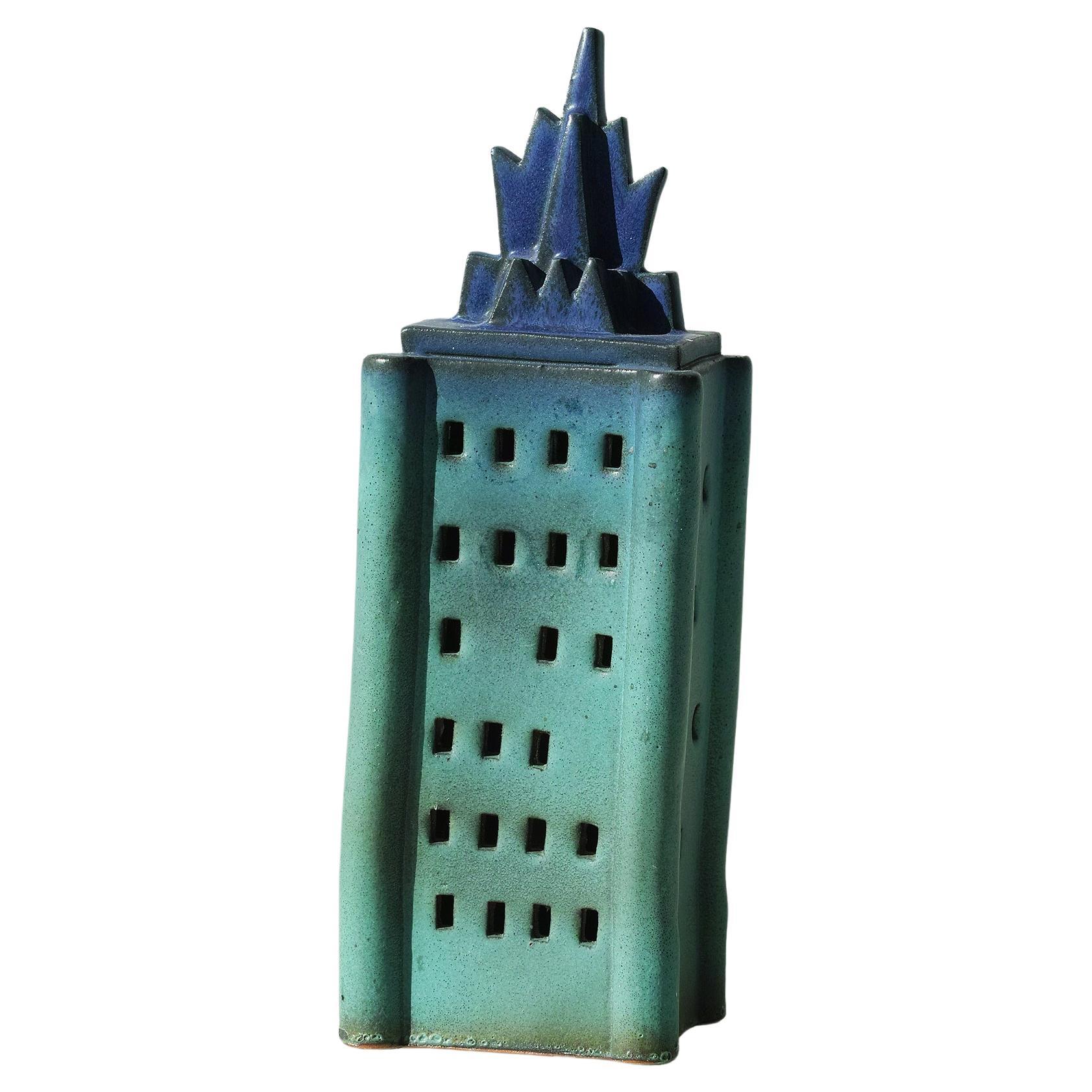 Doug Spalding Studio Pottery Skyscraper Night Light Sculpture