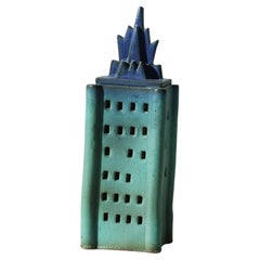 Doug Spalding Studio Pottery Skyscraper Night Light Sculpture