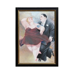 "Heavenly Dance" Modern Figurative Portrait of a Voluptuous Dancing Couple