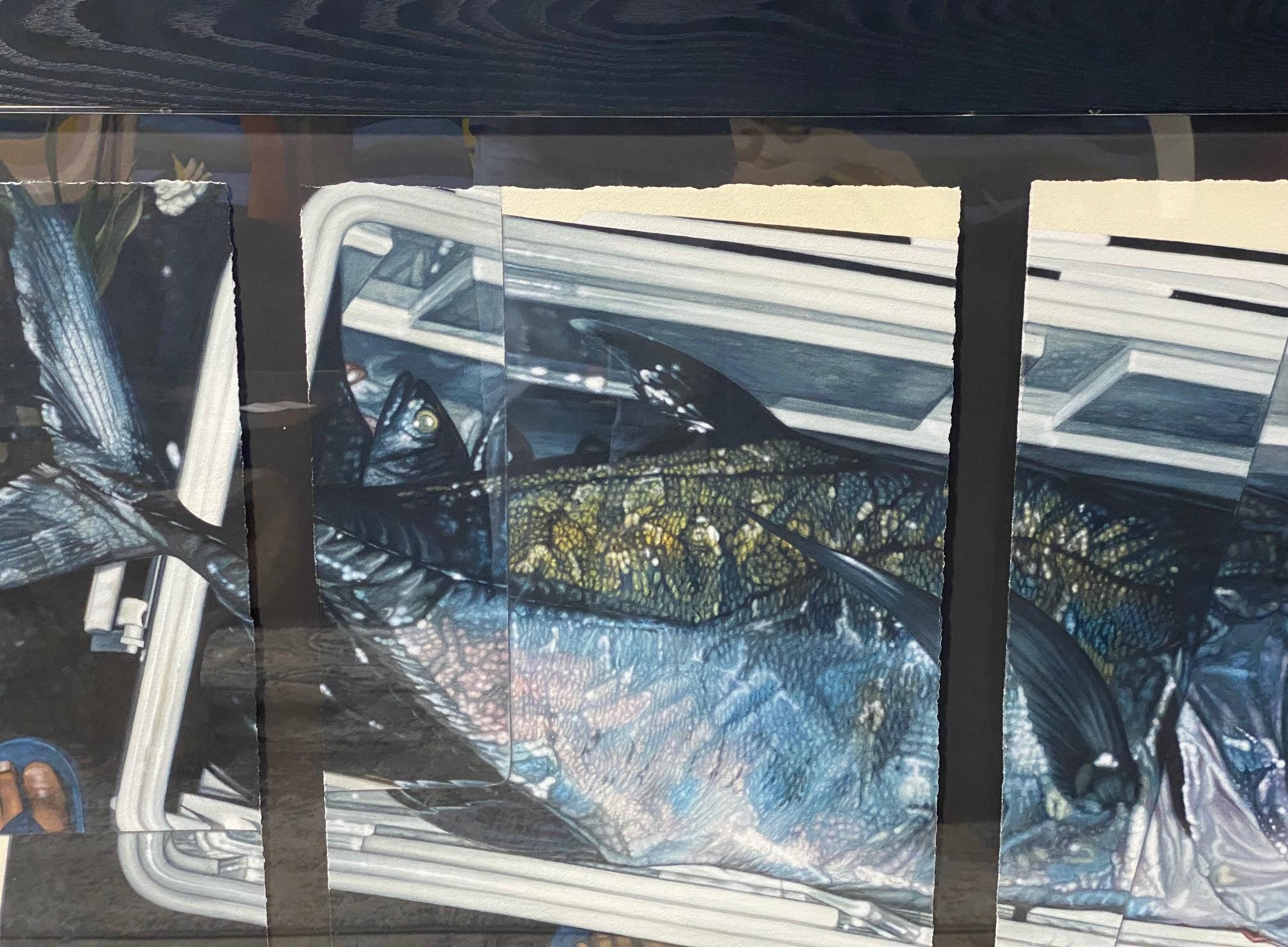American Doug Young Hawaiian Artist Signed Quadriptych Painting Road To Sea, South Kona For Sale