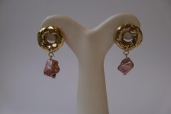 Doughnut Pink Pearl Earrings