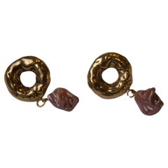 Doughnut Pink Pearl Earrings